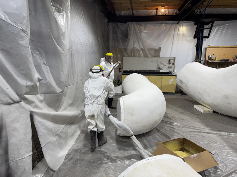 Creative Visions team fabricating large foam props